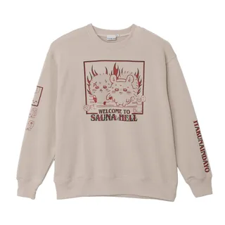 ちいかわ スウェットシャツ WELCOME TO SAUNA HELL ベージュ